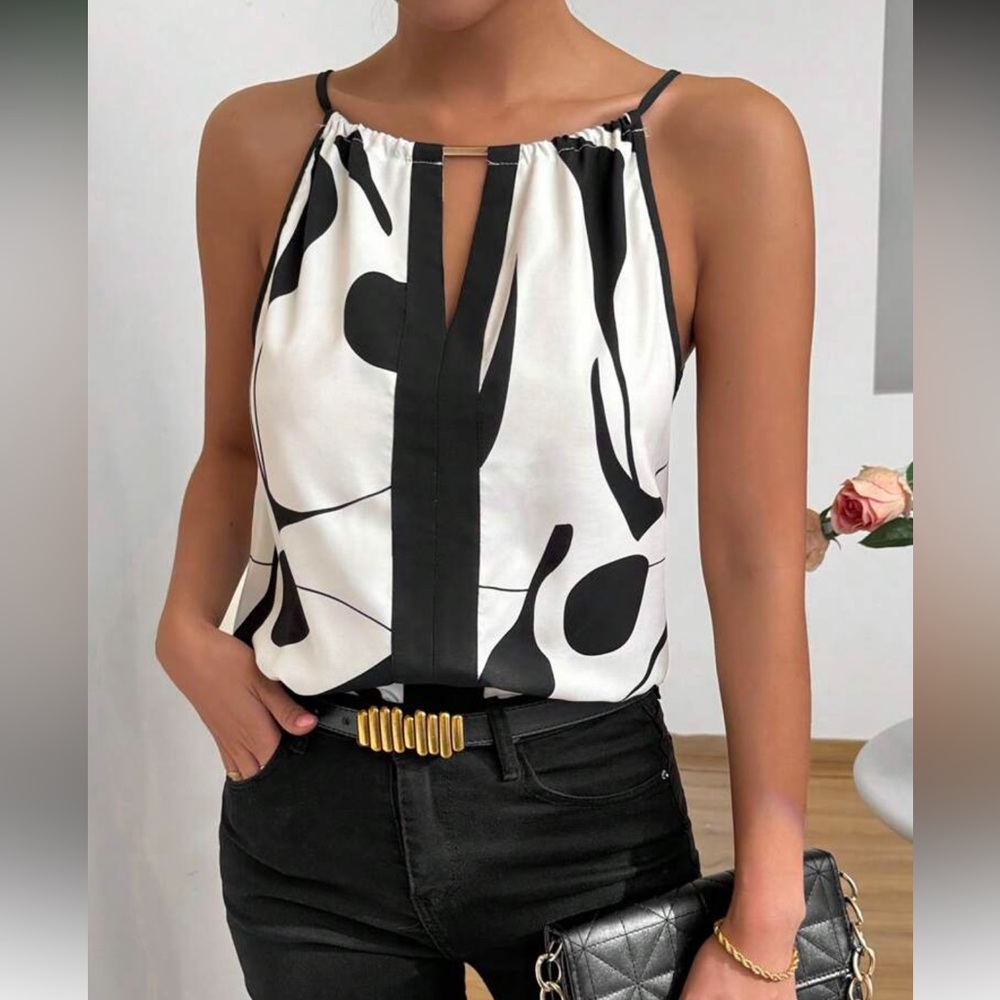 Stylish Black and White Women's Top